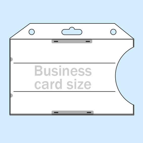 Pochette badge tour de cou plastique PVC format carte de visite, A6, A5